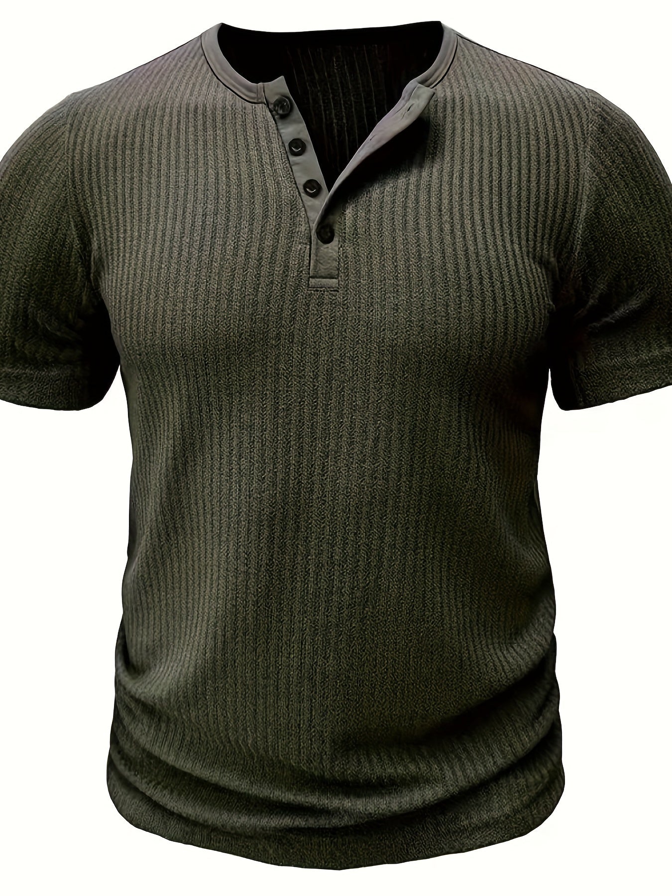 T-shirt henley à rayures décontracté pour homme – Idéal pour l'été et les loisirs