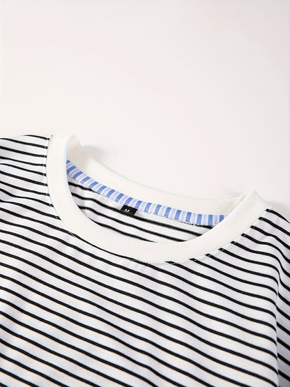 T-shirt à rayures horizontales homme style casual moderne manches courtes