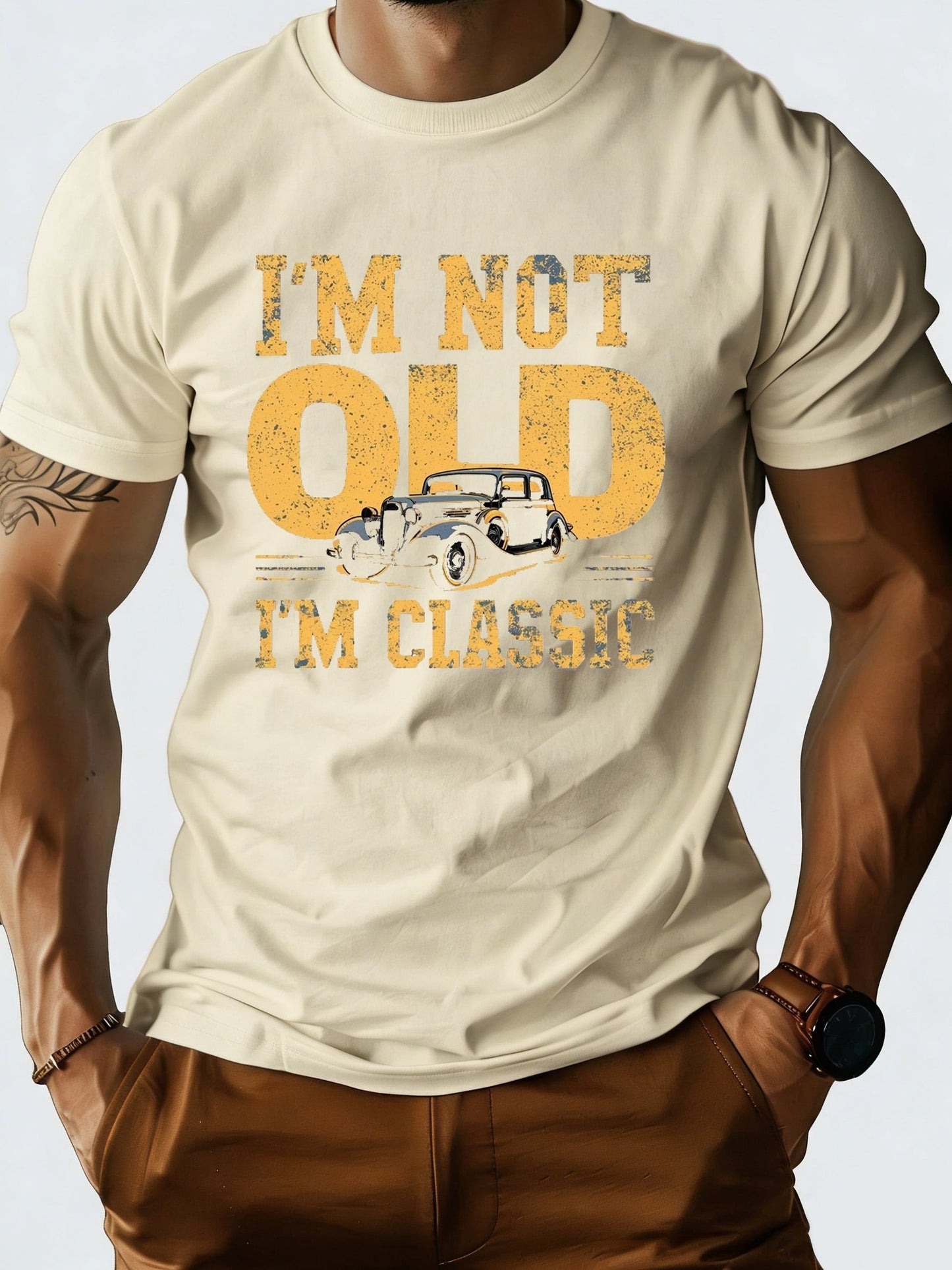 T-shirt homme humour rétro classique – Cadeau vintage pour passionnés d'automobile