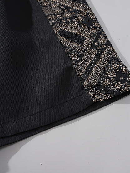Heren shorts in stedelijke stijl met zijpanelen met grafisch patroon – Ideaal voor streetwear en vrije tijd