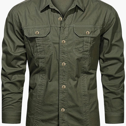 Camisa casual de manga larga para hombre estilo outdoor – Ideal para el fin de semana y el ocio