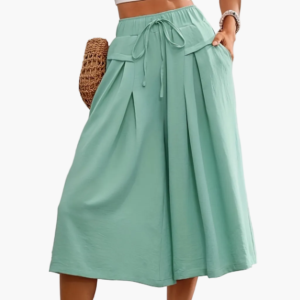 Jupe-culotte ample femme style élégant pour l'été, coupe large et décontractée
