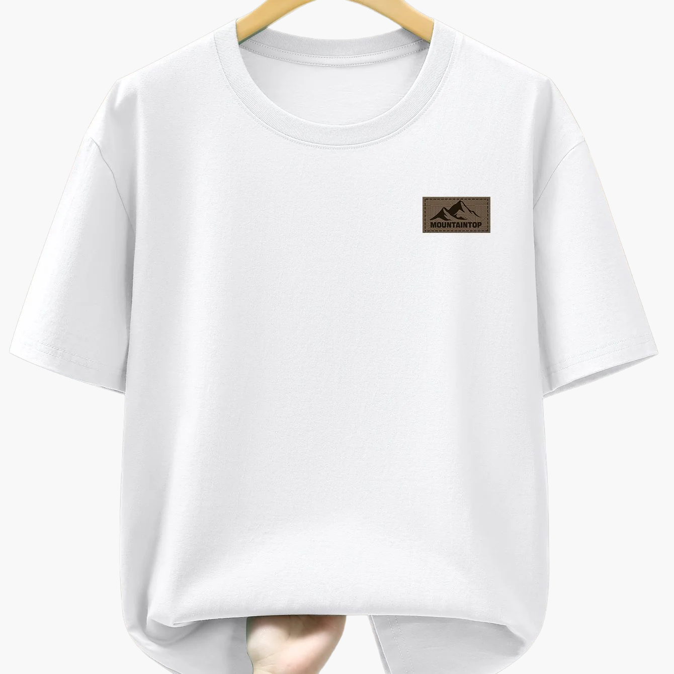 T-shirt casual męski w sportowym stylu z nadrukiem gór – Idealny na wypoczynek i weekend