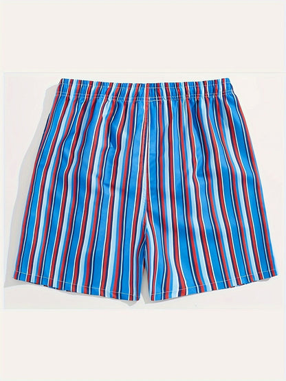Short de bain homme à rayures style décontracté pour plage et piscine