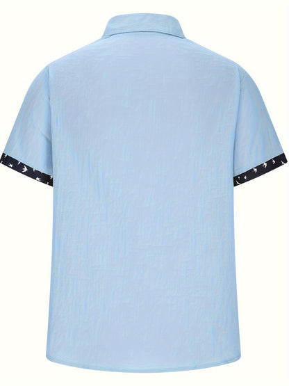 Chemise décontractée à manches courtes pour homme – Style estival élégant, idéale pour les sorties et les vacances