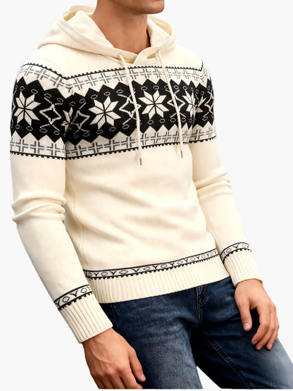 Sudadera con capucha de Navidad con motivo nórdico para hombre, estilo casual otoño/invierno