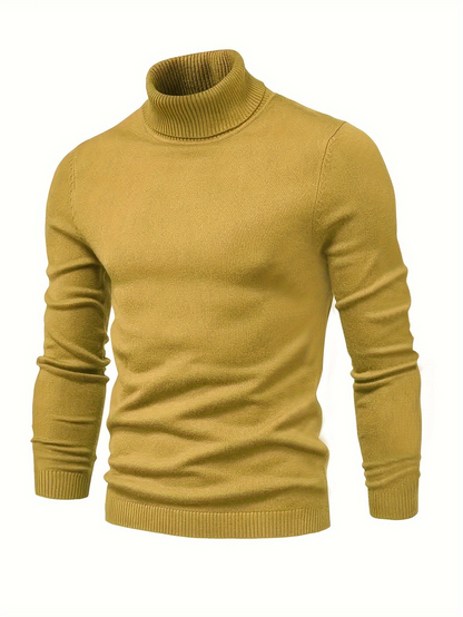 Men’s Classic Ribbed Turtleneck Pullover Sweater