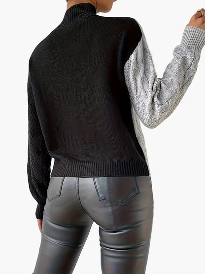 Maglione donna stile elegante con motivo patchwork per uso quotidiano o professionale