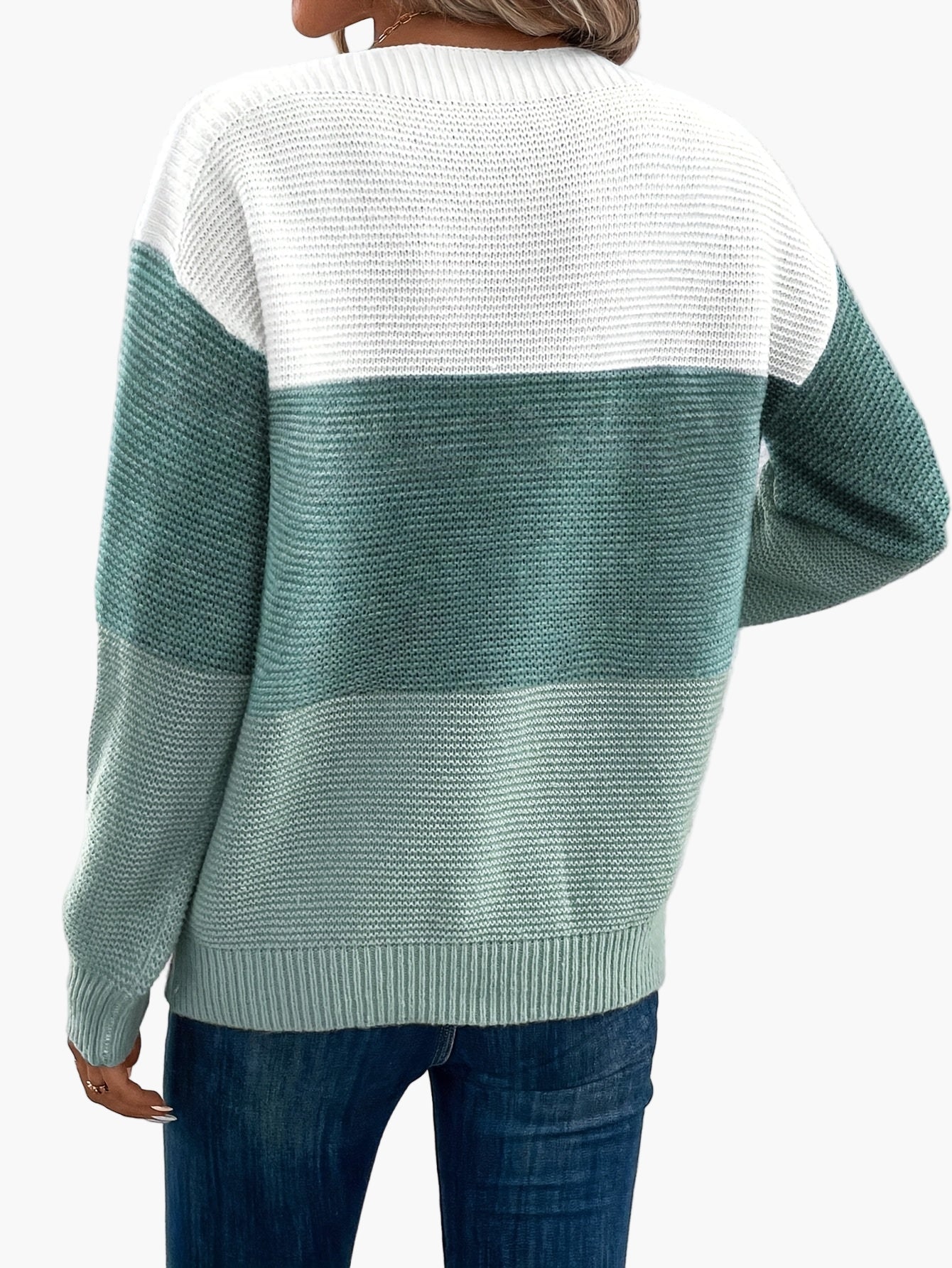 Elegant damepullover i afslappet stil med lange ærmer til efterår/vinter
