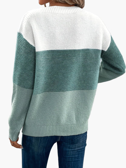 Elegant damepullover i afslappet stil med lange ærmer til efterår/vinter
