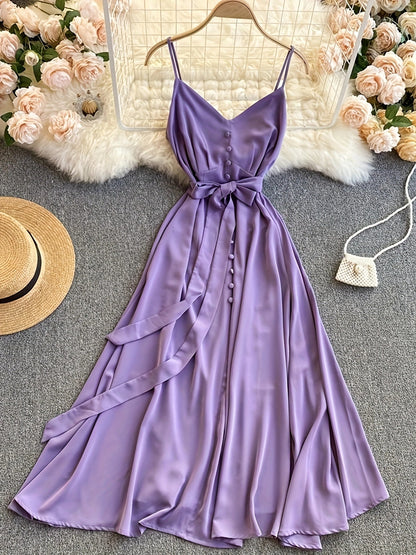 Vestido largo de mujer estilo camisola elegante para noches y eventos