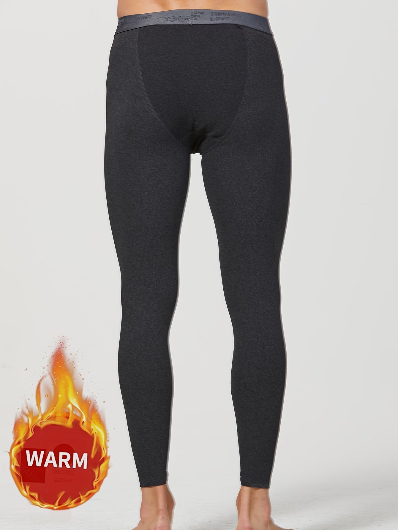 Lot de 3 caleçons longs thermiques pour homme – Bas de sous-vêtement chaud, couleur unie