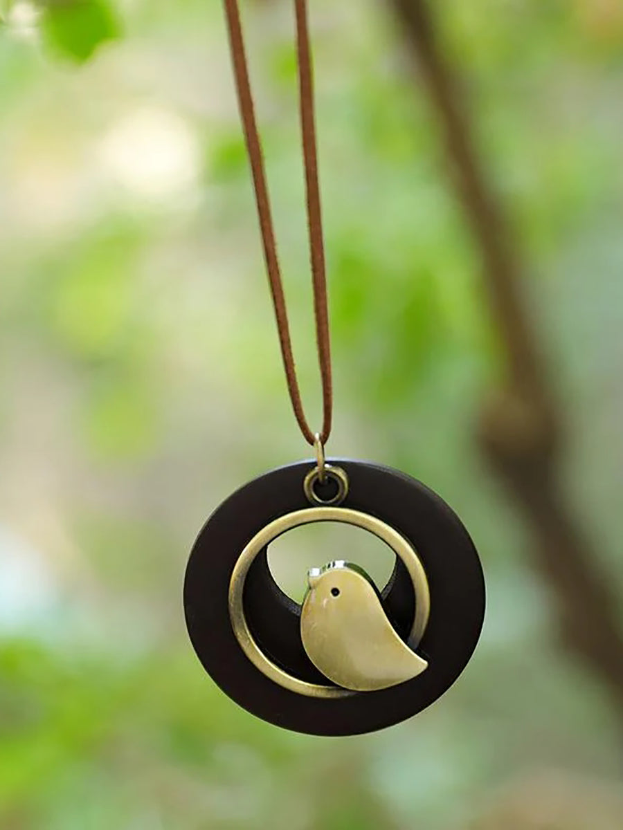 Ronde Hanger Ketting Retro Stijl Uniseks voor Geschenk of Reis