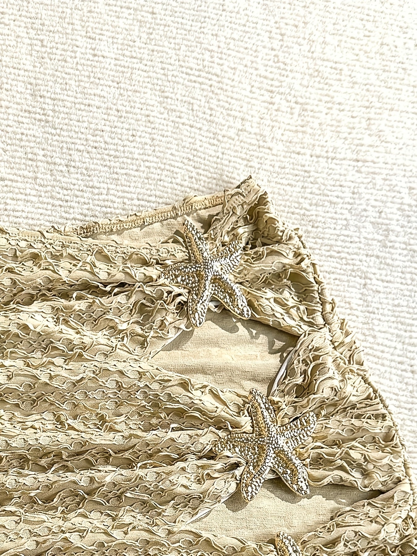 Mini beach skirt with starfish details for women, chic coastal style