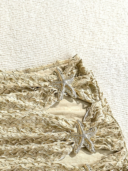 Mini beach skirt with starfish details for women, chic coastal style