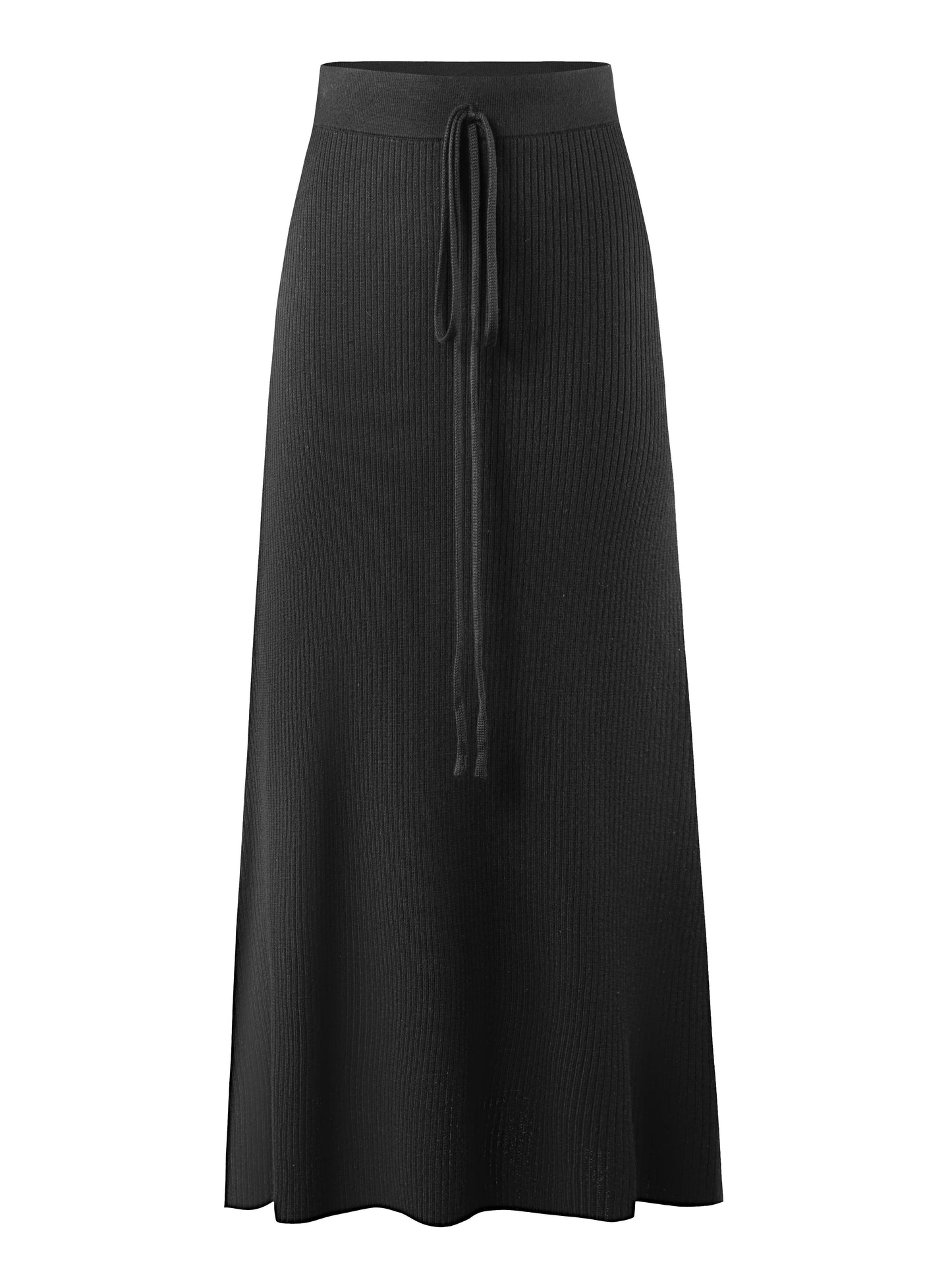 Lange damesrok met hoge taille, casual elegante stijl met ceintuur