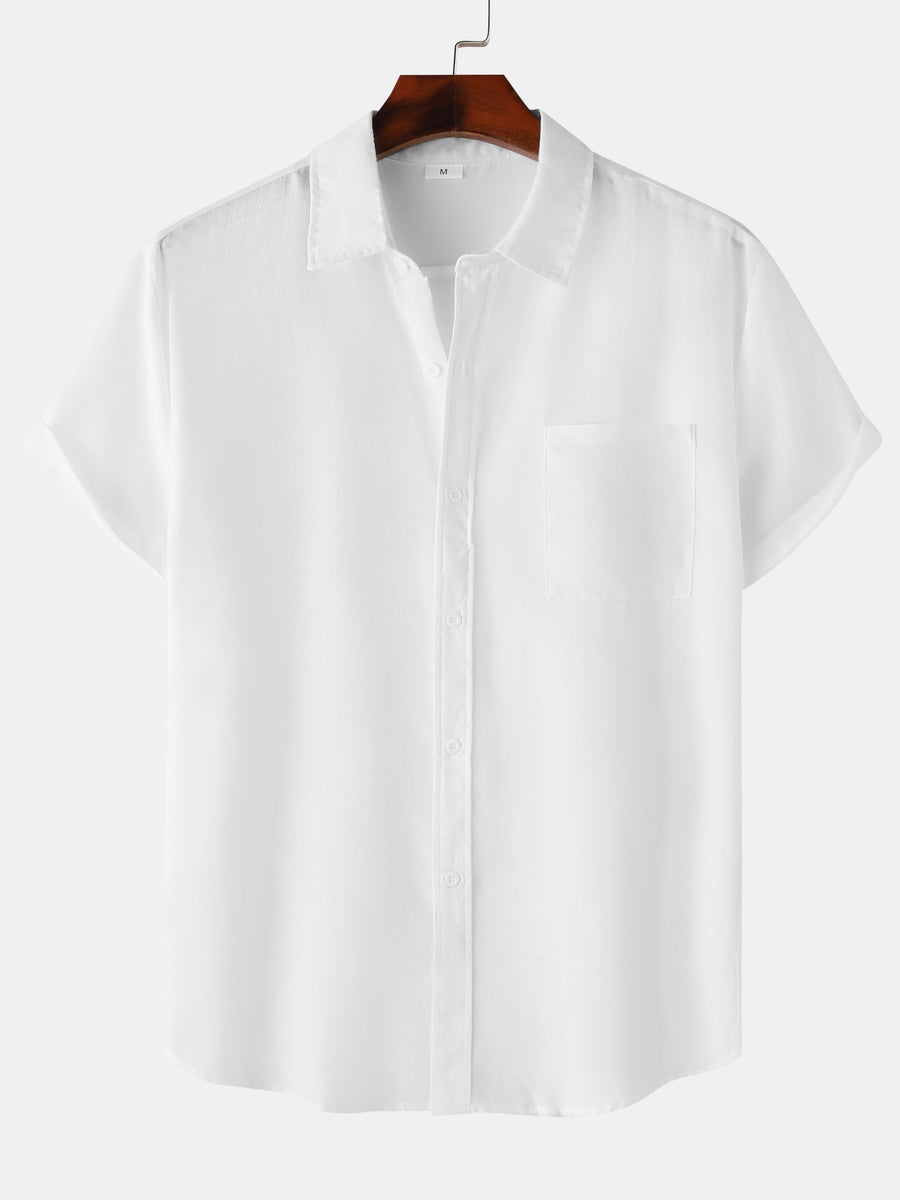 Casual herenoverhemd met korte mouwen, zomerse stijl