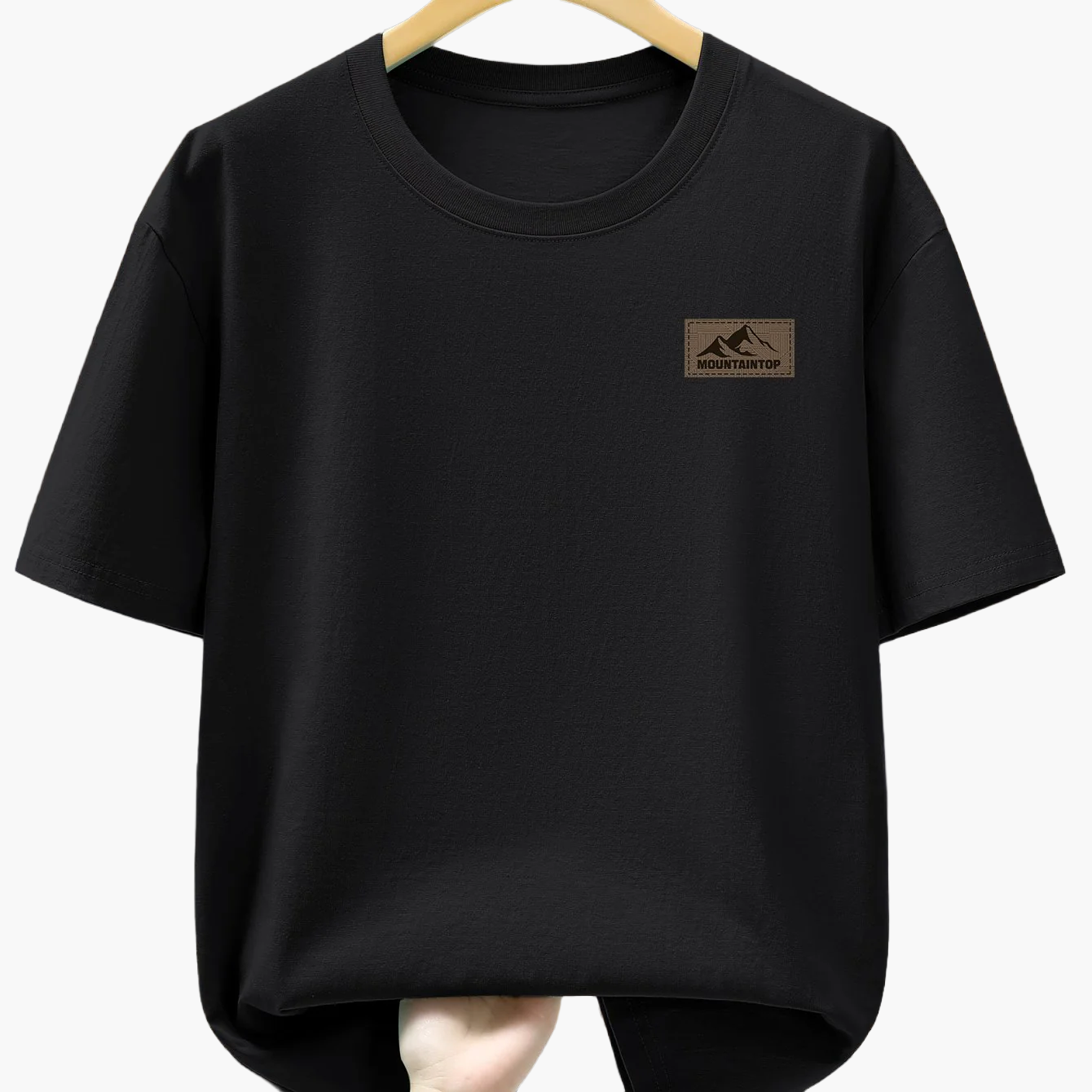 T-shirt casual męski w sportowym stylu z nadrukiem gór – Idealny na wypoczynek i weekend