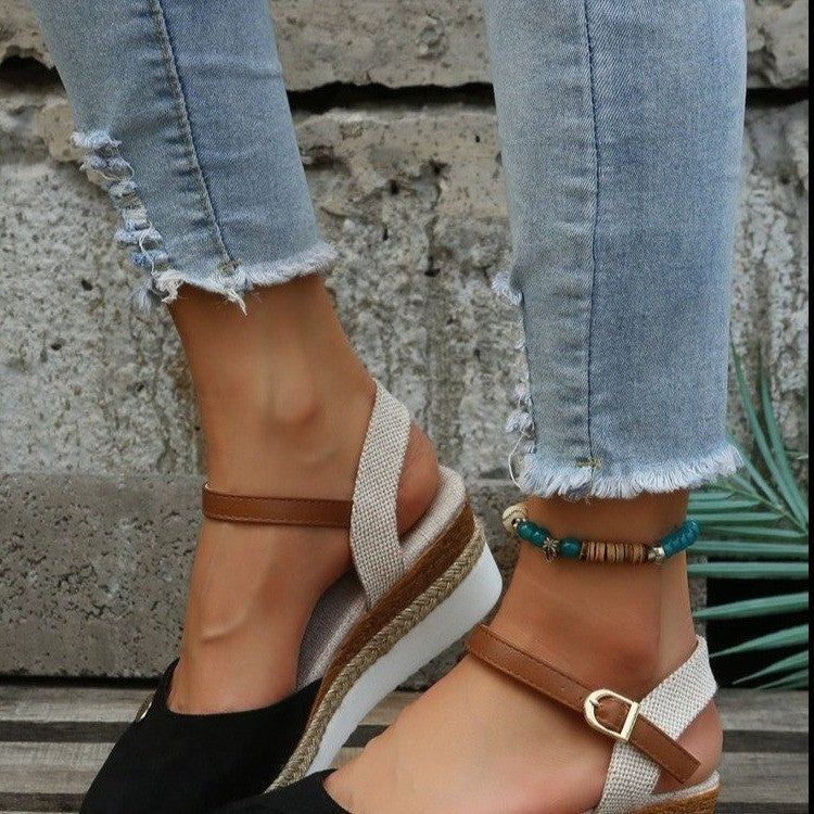 Mary – Lightweight platform sandals in hemp rope