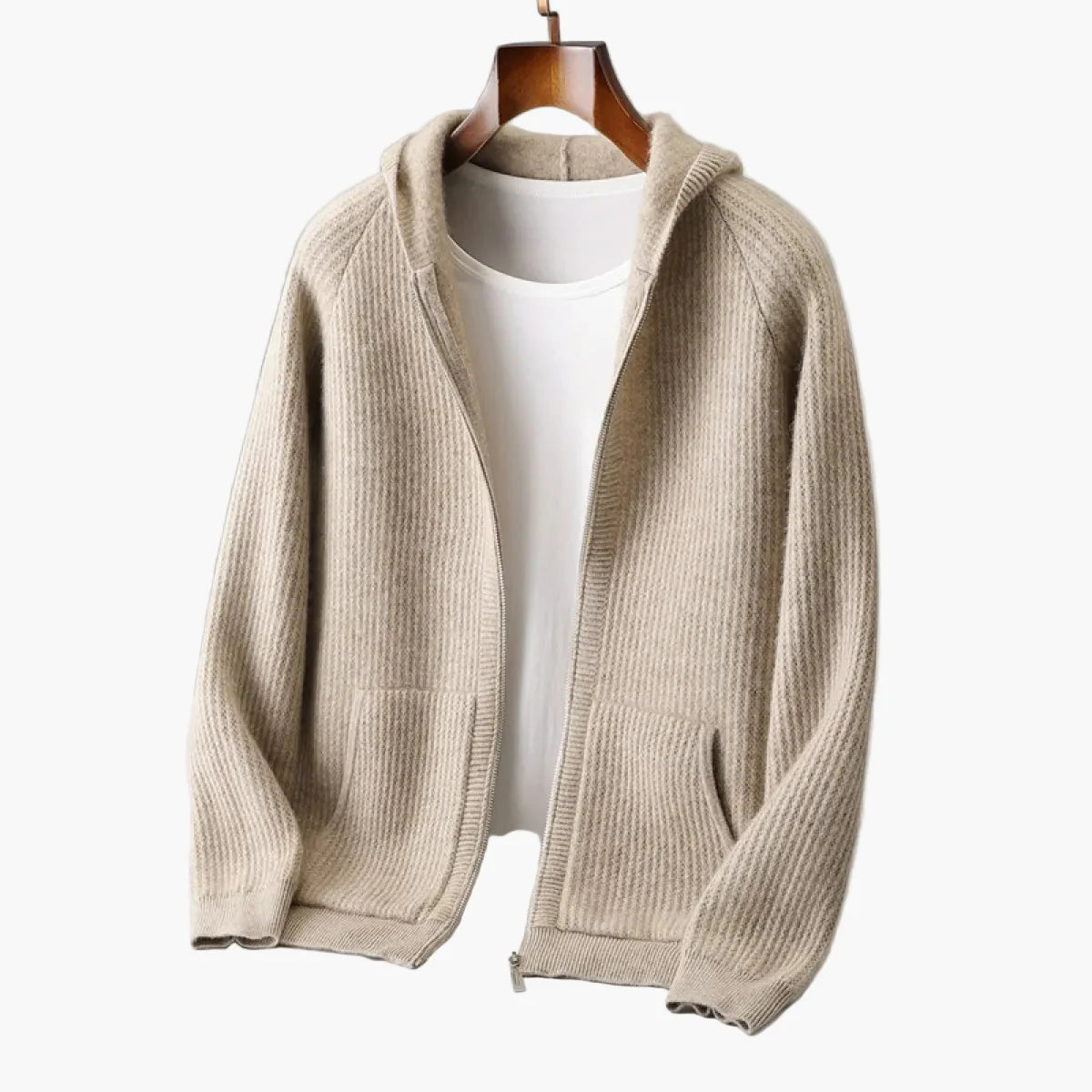 Felpa con cappuccio uomo con zip stile casual chic per uso quotidiano