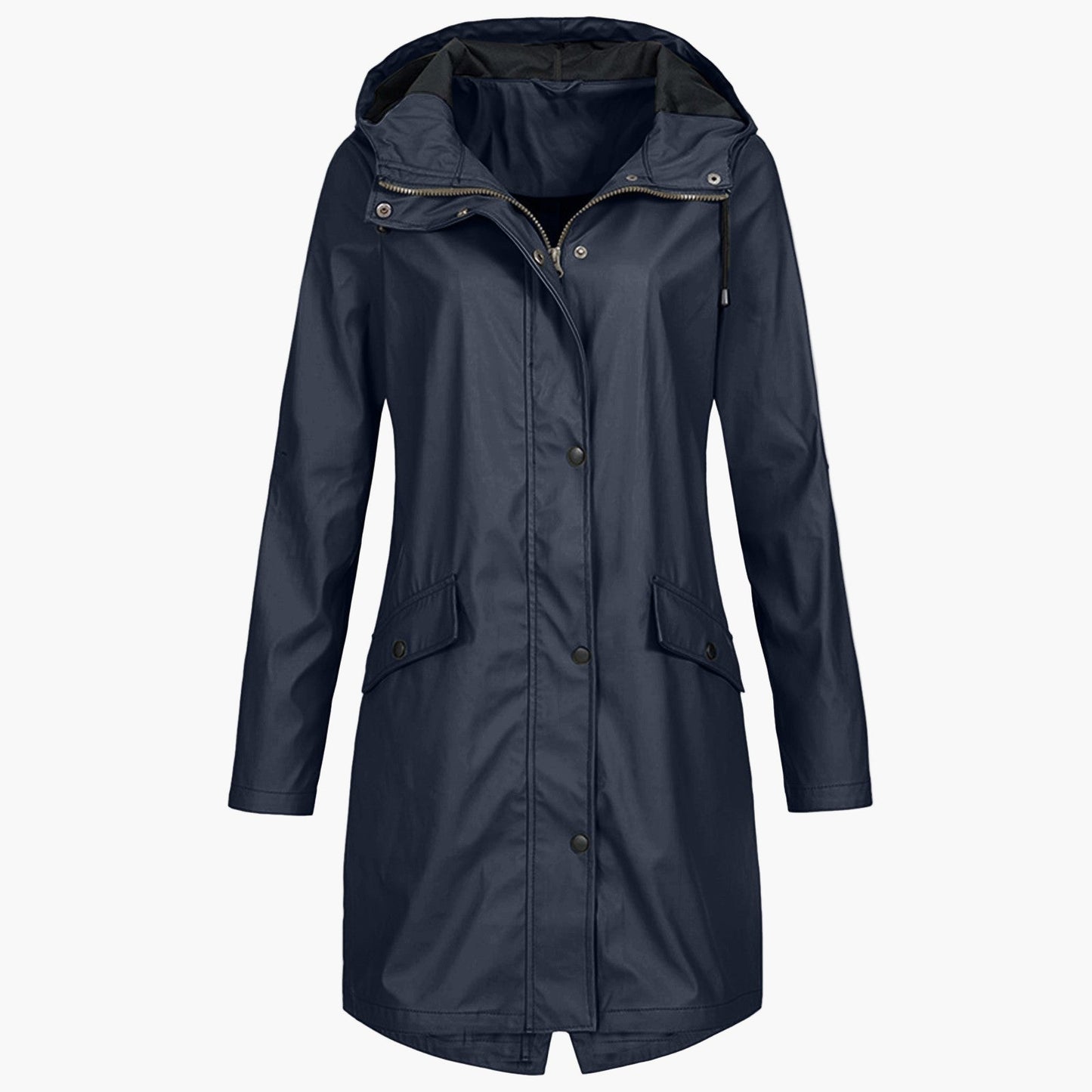 Impermeabile antivento lungo donna stile urbano elegante per la pioggia
