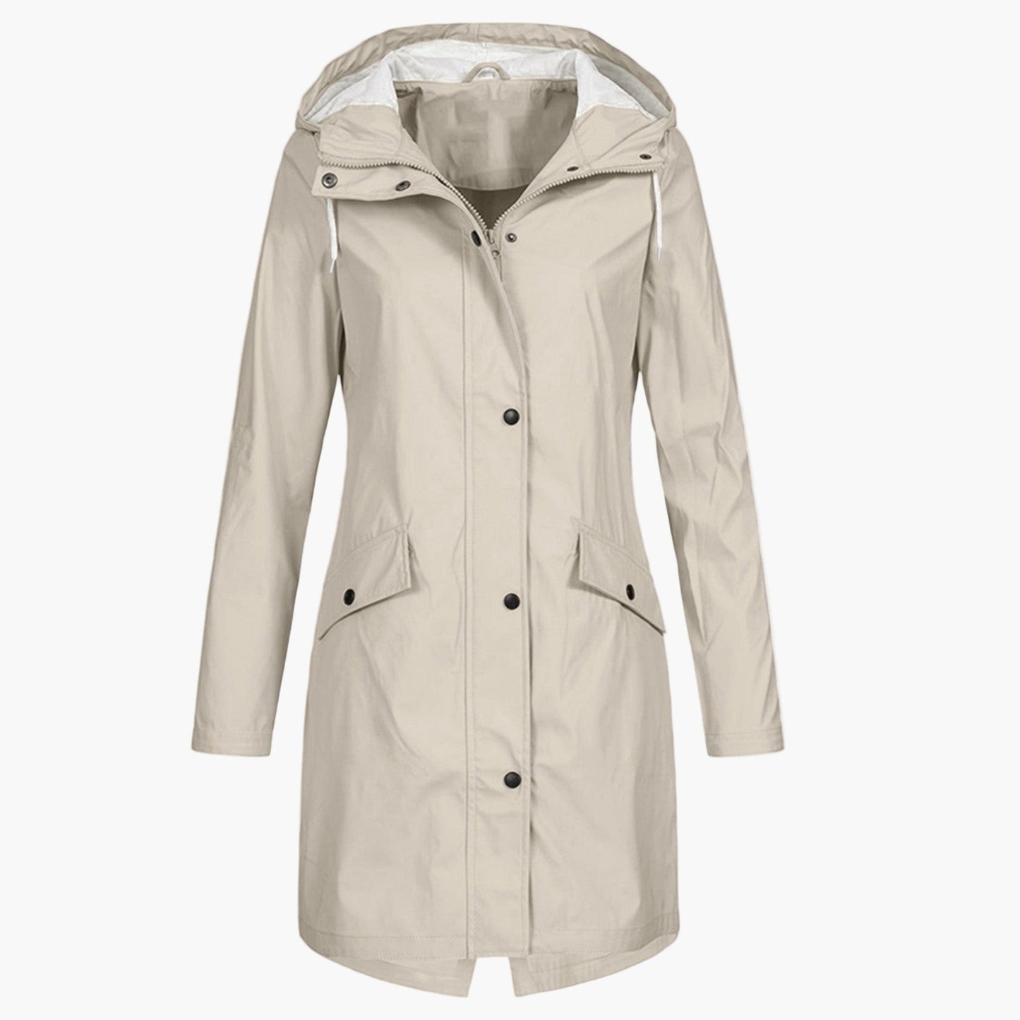 Impermeabile antivento lungo donna stile urbano elegante per la pioggia