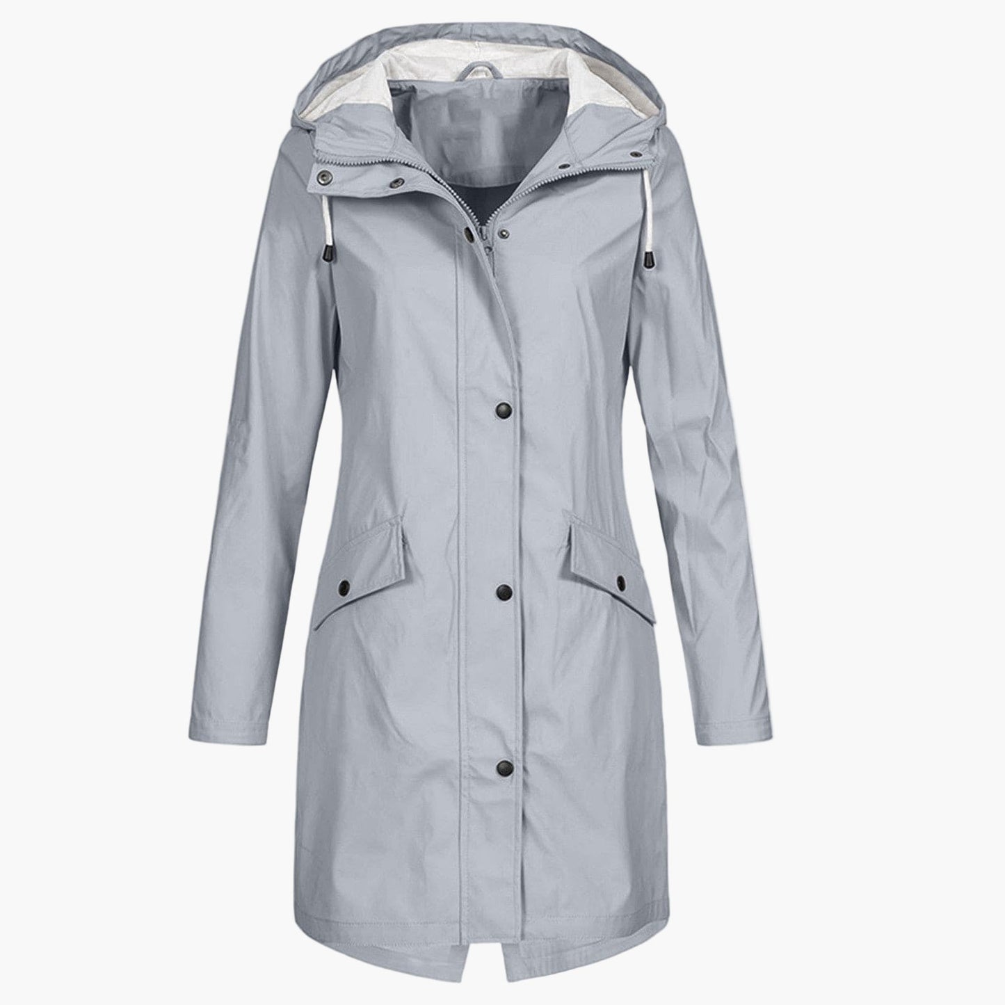 Impermeabile antivento lungo donna stile urbano elegante per la pioggia