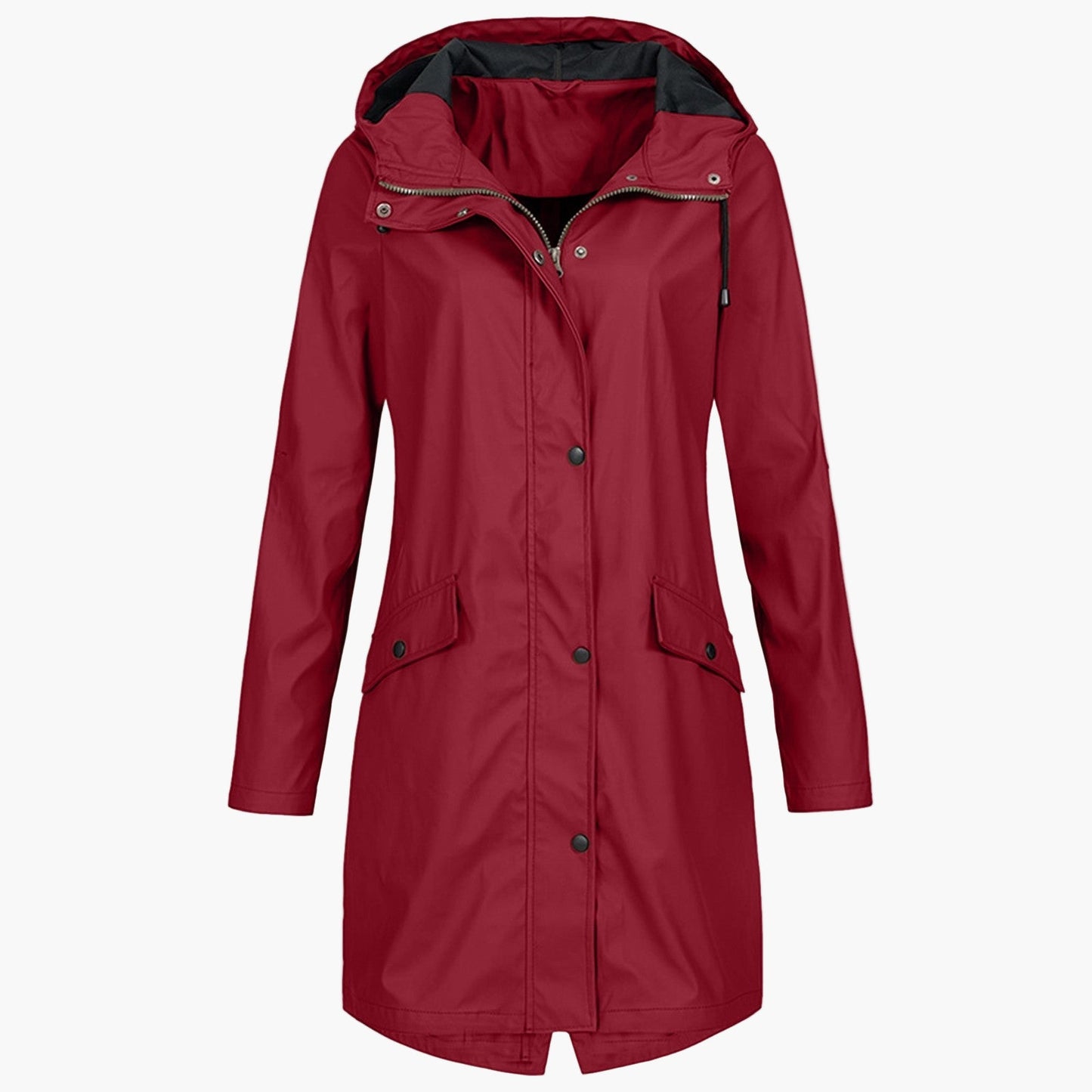 Impermeabile antivento lungo donna stile urbano elegante per la pioggia