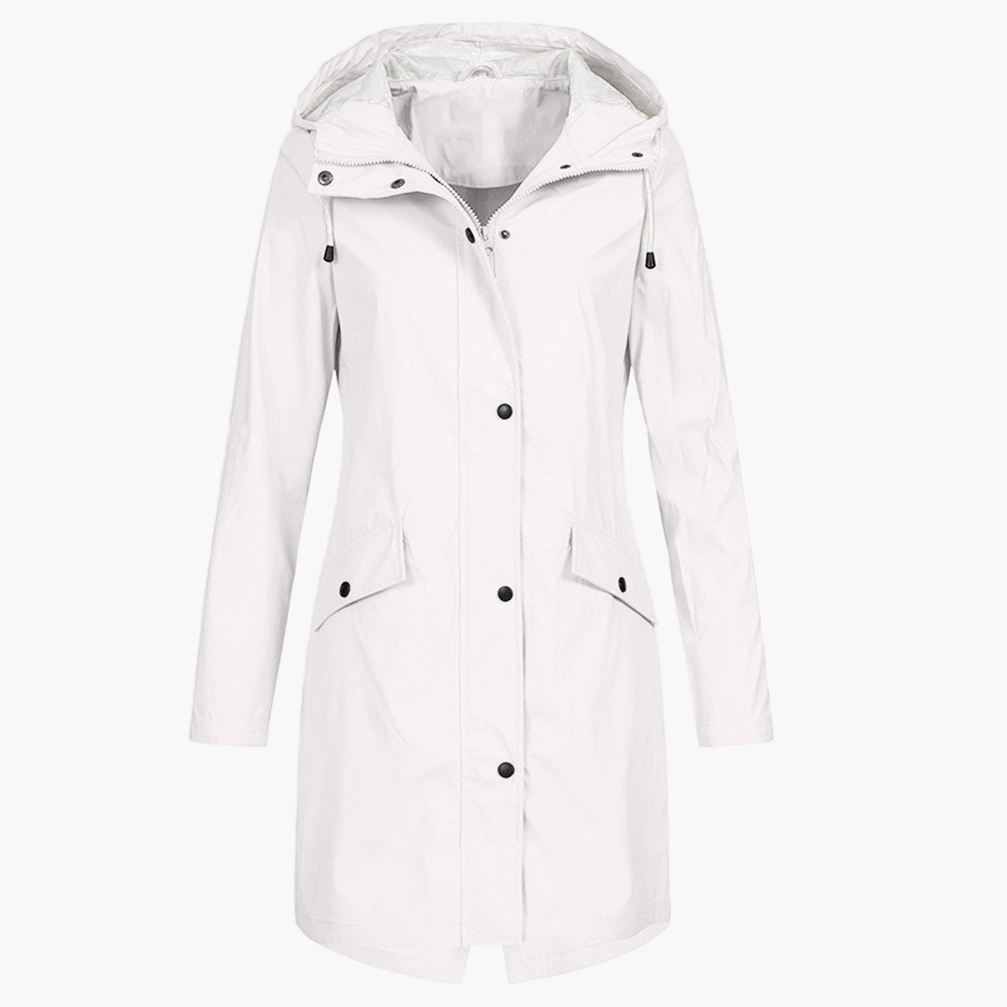 Impermeabile antivento lungo donna stile urbano elegante per la pioggia