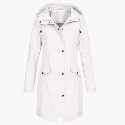 Impermeabile antivento lungo donna stile urbano elegante per la pioggia