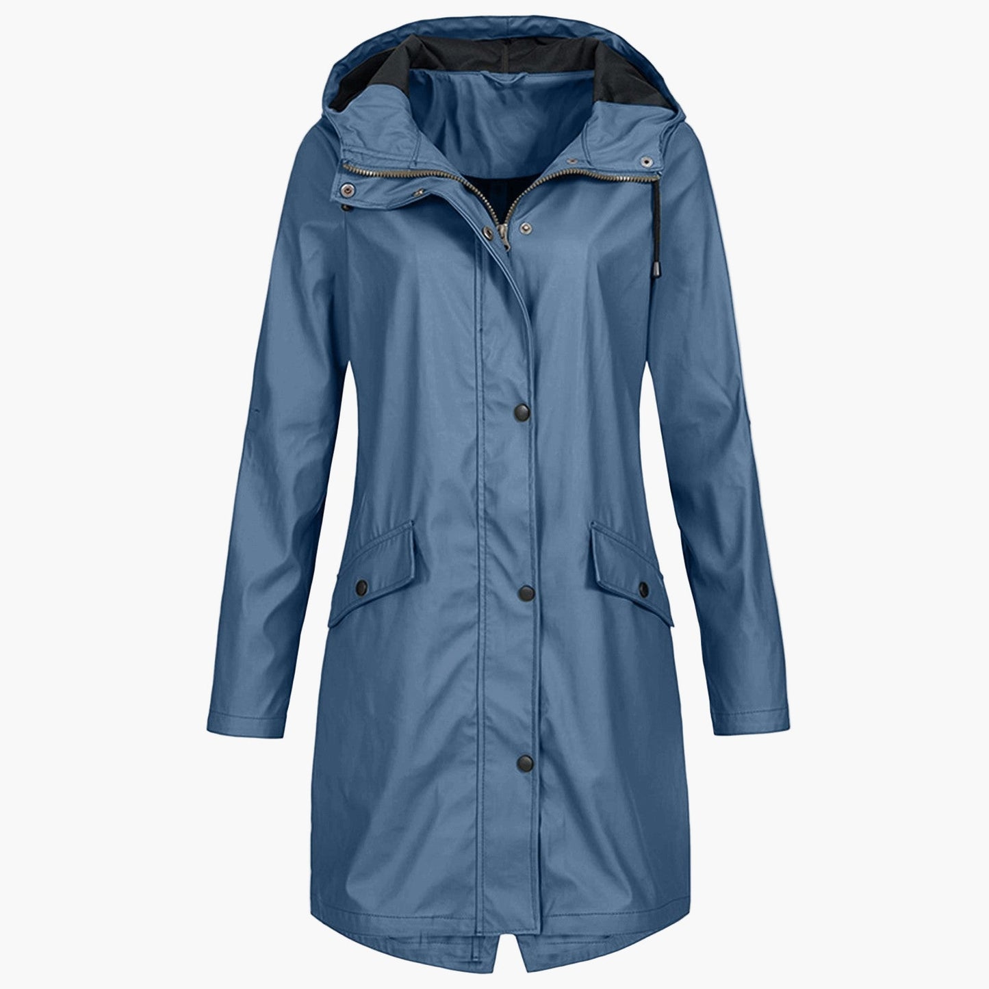 Impermeabile antivento lungo donna stile urbano elegante per la pioggia