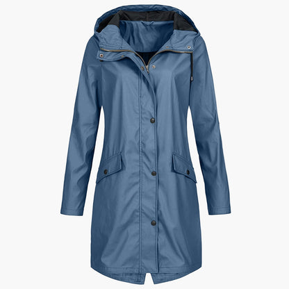 Impermeabile antivento lungo donna stile urbano elegante per la pioggia