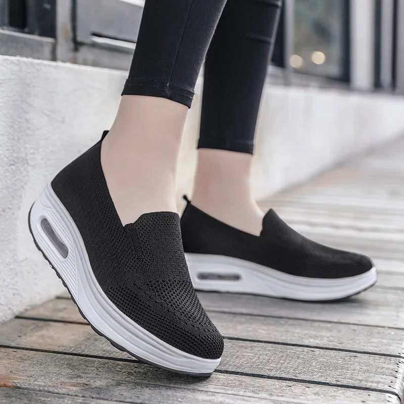 Chaussures décontractées confort pour femme à enfiler – style marche et soutien quotidien