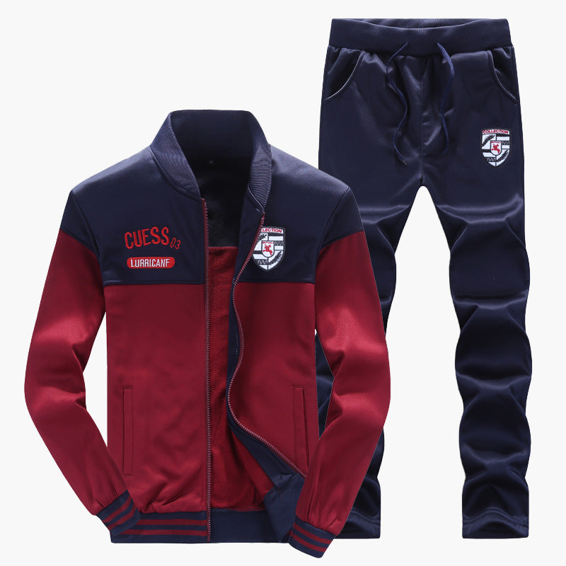 Men's Baseball Tracksuit Casual Sport Style Top and Pants Set