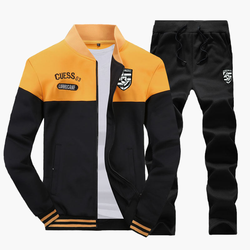 Men's Baseball Tracksuit Casual Sport Style Top and Pants Set