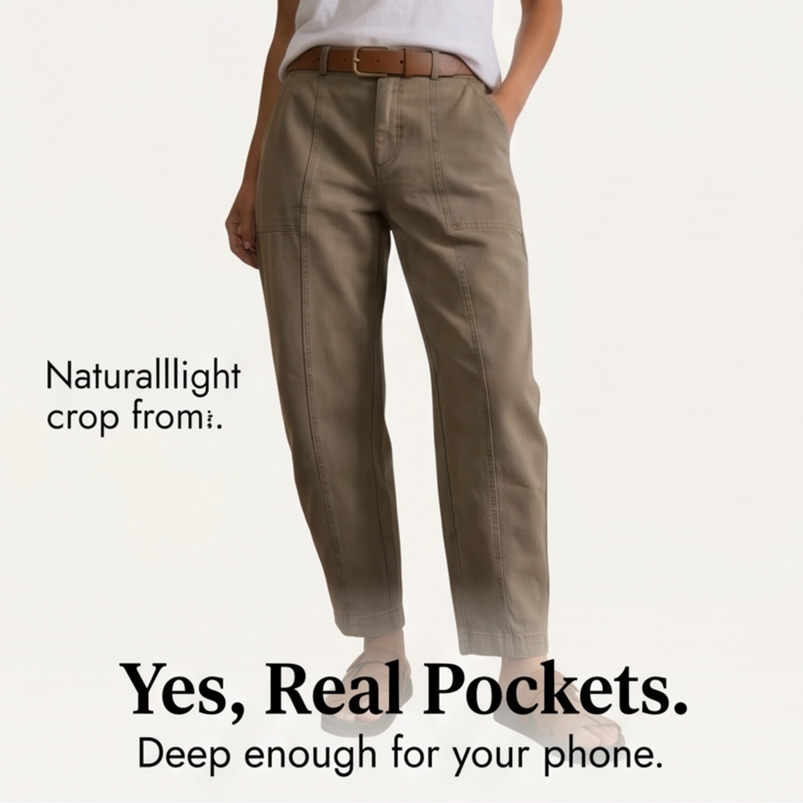 Pantalon femme coupe décontractée couleur kaki clair avec ceinture