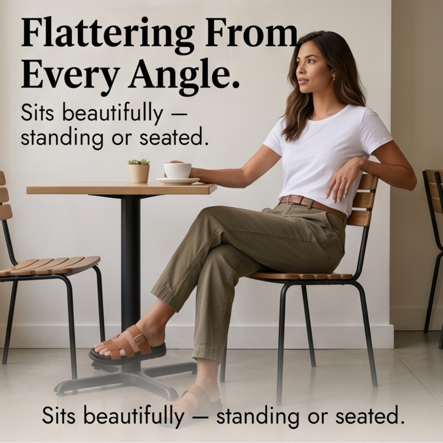 Pantalon femme coupe décontractée couleur kaki clair avec ceinture