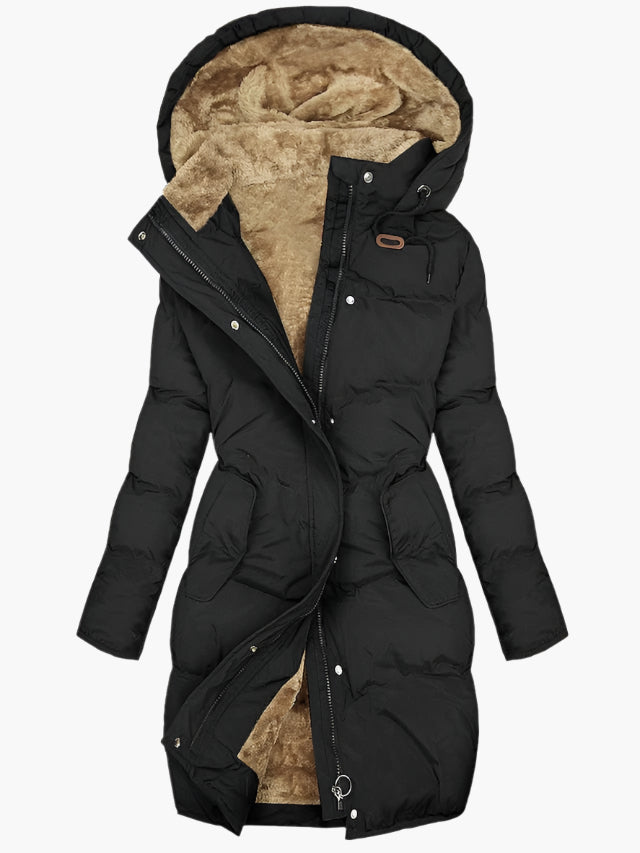 Abrigo de Invierno Largo con Capucha para Mujer Estilo Urbano Chic y Cómodo