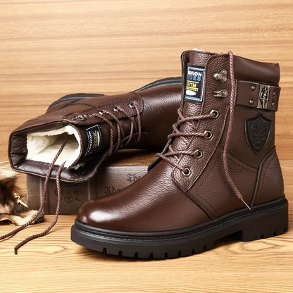 Bottes montantes homme noires à lacets semelle crantée