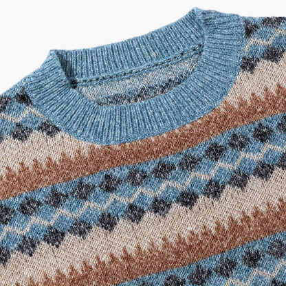Pull décontracté homme à motif géométrique rétro – Style automne hiver tendance