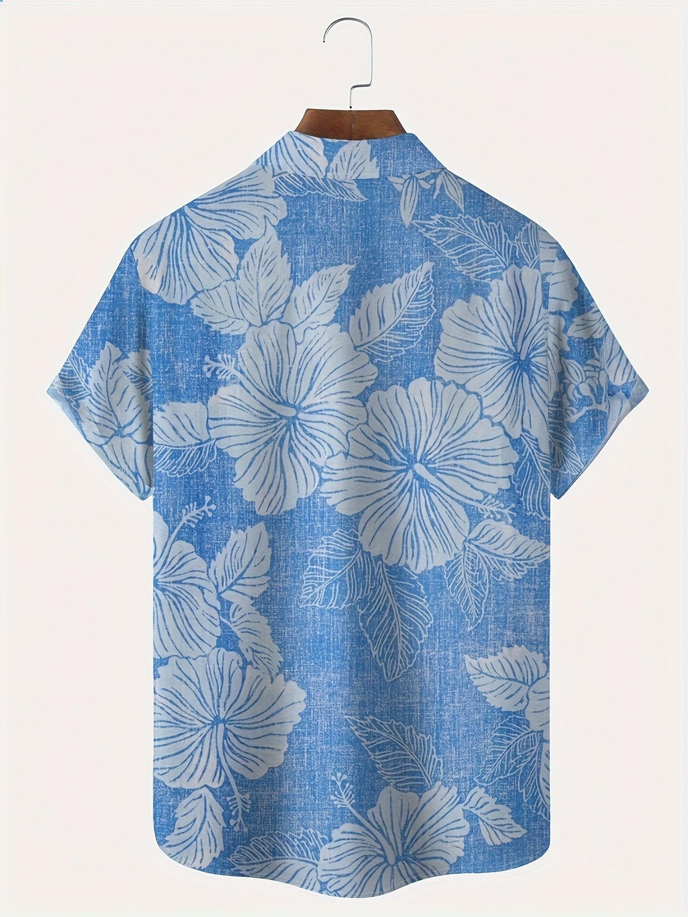 Herresommer-skjorte med blomsterprint i hawaiisk stil – afslappet pasform, ideel til sommer og fritid