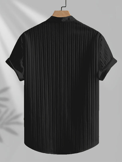 Camicia casual con colletto alla coreana da uomo stile moderno e estivo