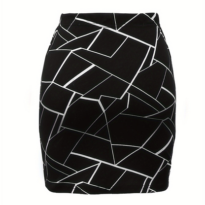 Jupe Femme Motif Géométrique Style Moderne Élégant Pour Bureau et Sorties