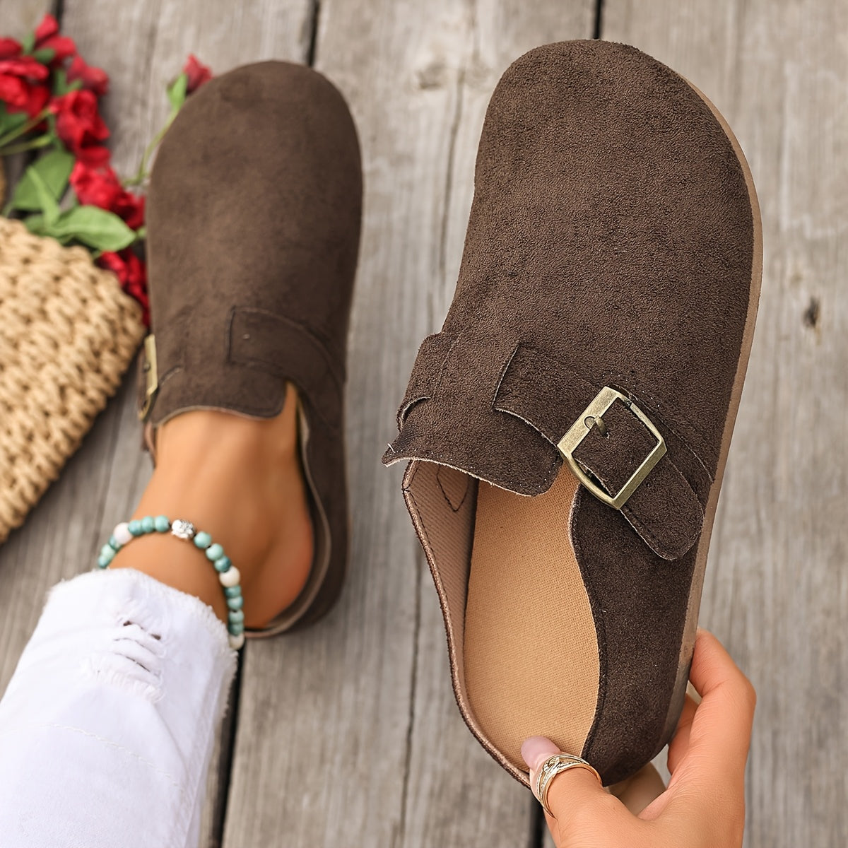 Sabots Mules Décontractés Femme avec Boucle – Style Classique Polyvalent pour Usage Quotidien