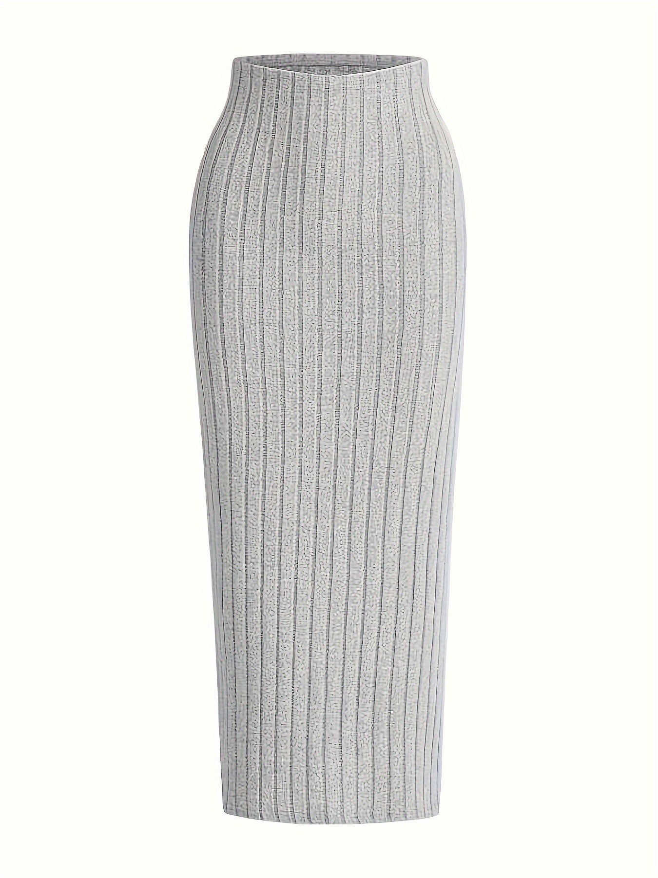 Jupe longue côtelée taille haute pour femme, style casual chic, idéale pour le printemps