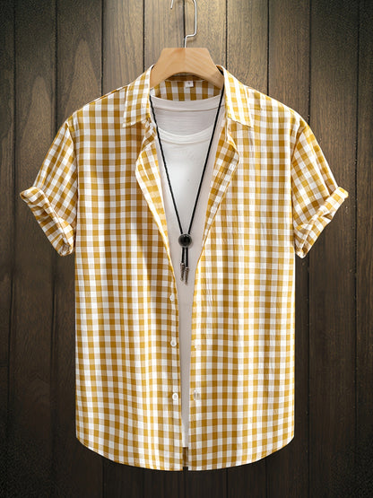 Chemise Décontractée à Carreaux pour Homme Style Urbain Polyvalent