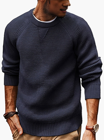 Men's vintage style round neck sweater – Casual pullover for all seasons