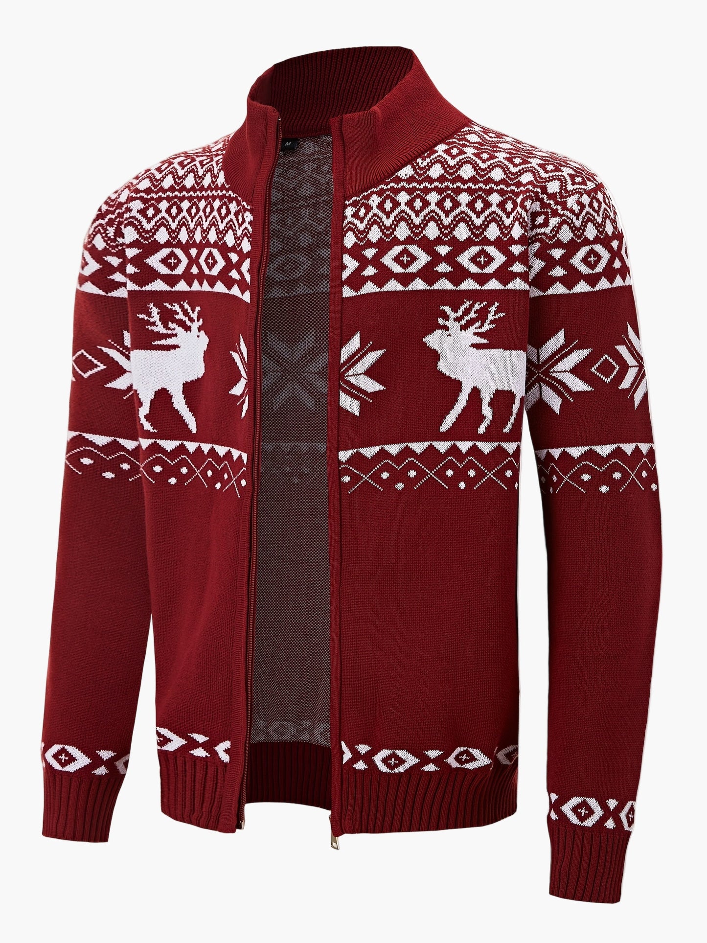 Cardigan para hombre estilo nórdico con motivo de reno para el invierno, casual y festivo