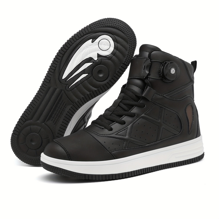 Czarne wysokie sneakersy sznurowane z systemem dopasowania BOA