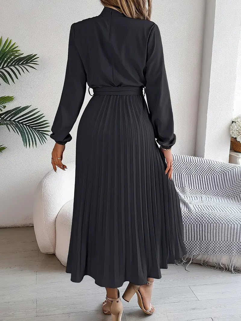 Robe mi-longue élégante à plis pour femme – Style chic et polyvalent pour occasions spéciales